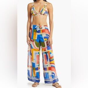 BECCA Multicolor Geometric Wide Leg Pants